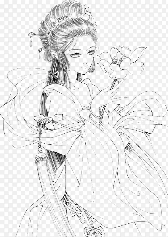 西施美女手绘