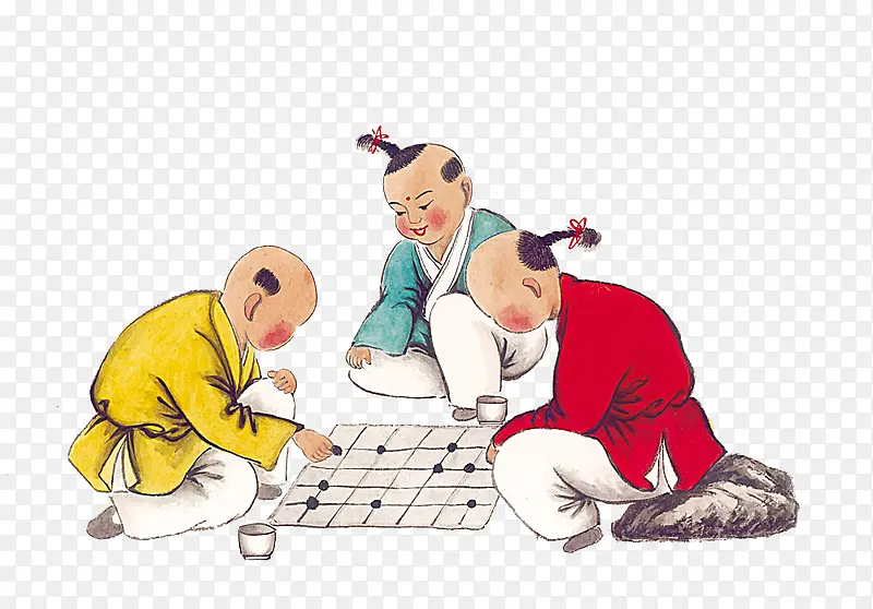 下棋的孩子