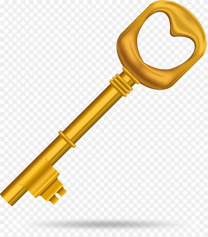 矢量手绘金色钥匙