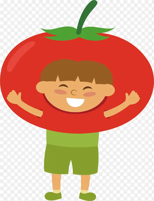 卡通番茄小人
