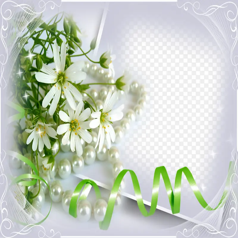白色花朵相框