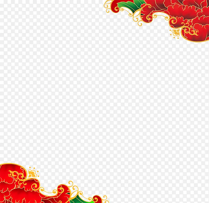 新年海报牡丹装饰