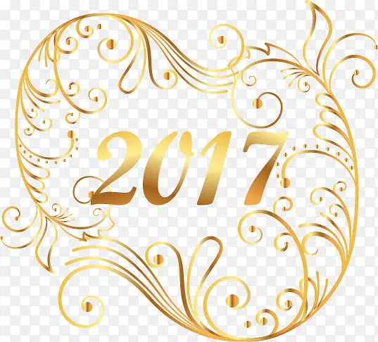 矢量金色花纹装饰2017PNG图片素材下载_图片编号ydokwkwj-免抠素材网