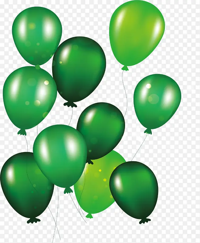 节日庆祝发光绿色气球