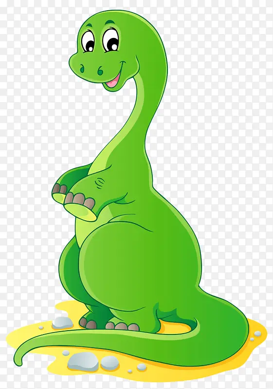 绿色站立的恐龙妈妈