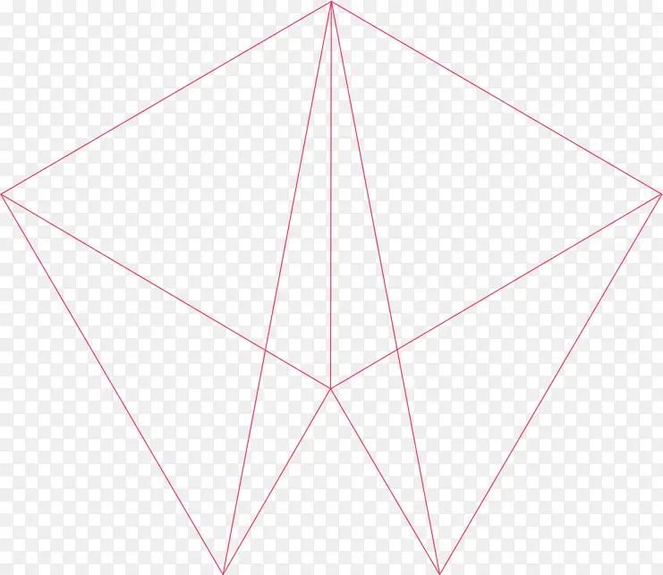 红色线条几何体