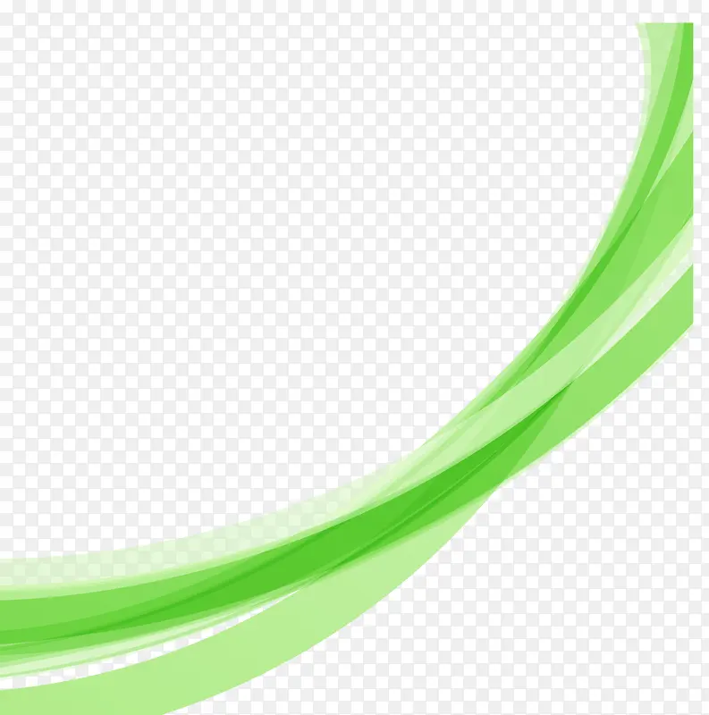 矢量绿色海报曲线装饰