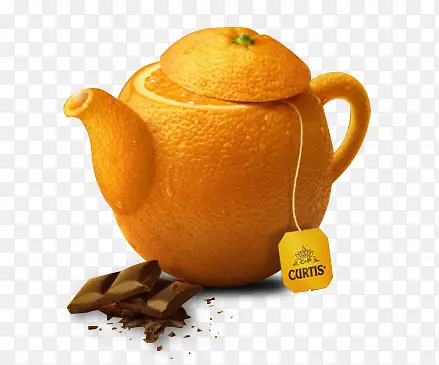 橘子创意茶壶.