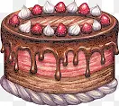 红色手绘草莓慕斯蛋糕
