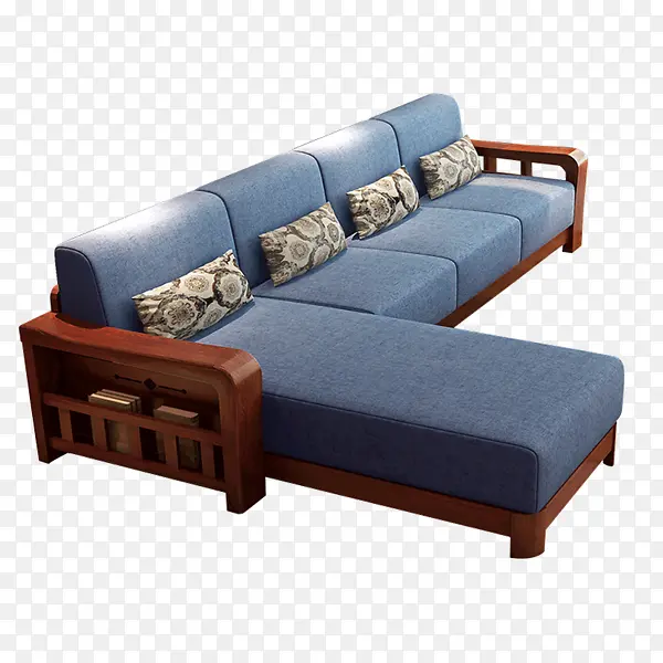 新中式蓝色沙发家具