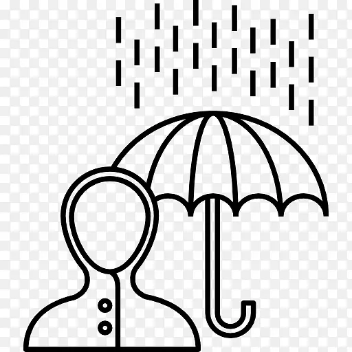 下雨天，油布伞图标
