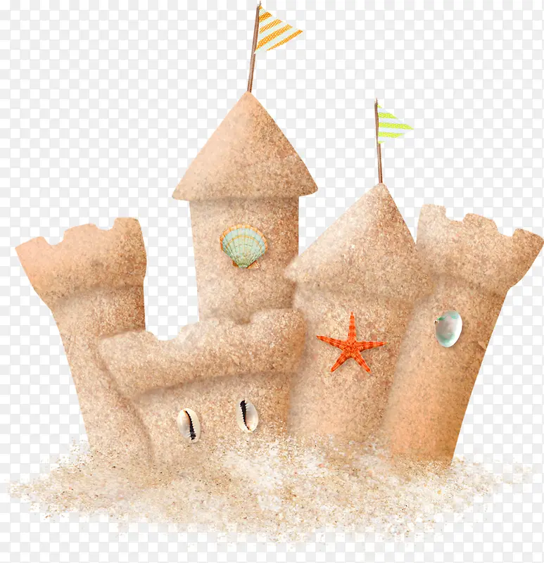 沙滩沙堆城堡