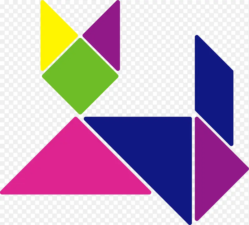 时尚彩色手绘扁平三角形几何图案