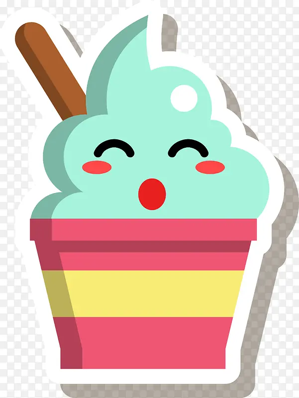 卡通冰淇淋甜品贴纸