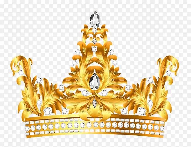 质感金黄色带钻皇冠