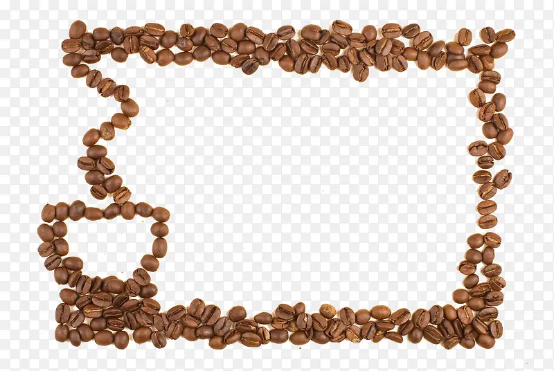 咖啡豆组成的框