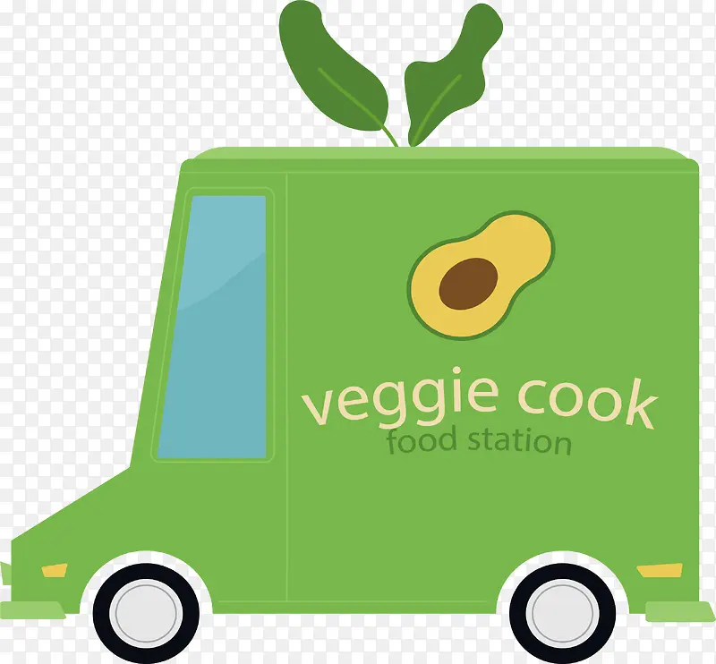 绿色蔬菜快餐车