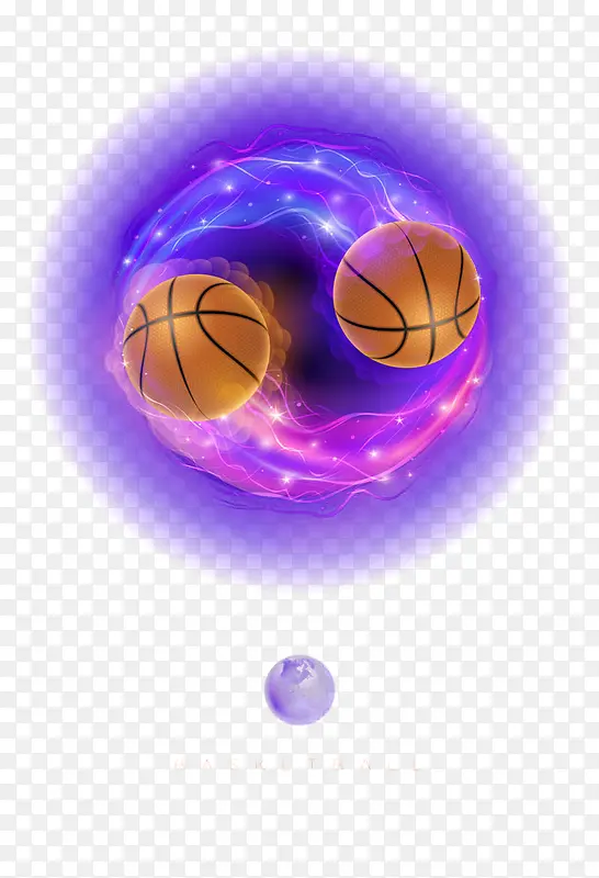 紫色光效篮球