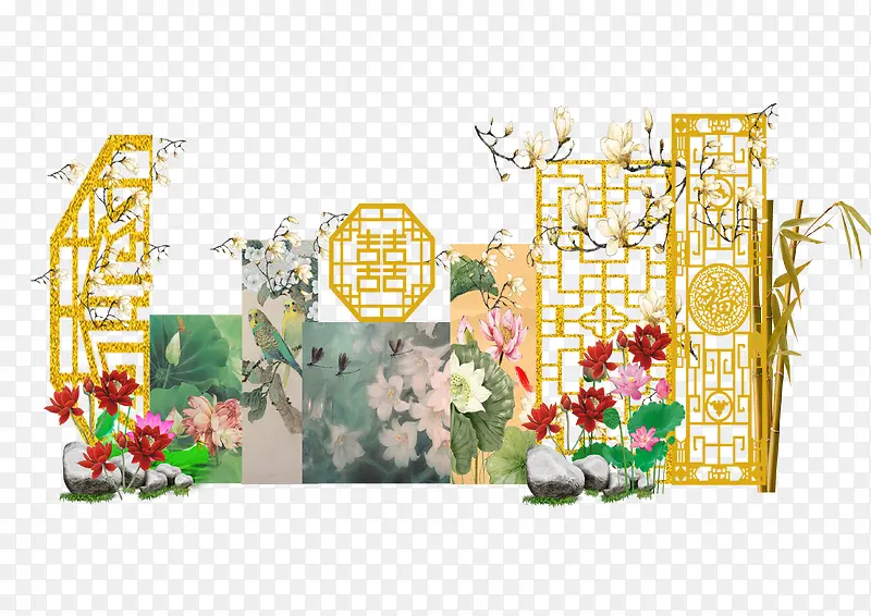 汉唐风婚礼迎宾区