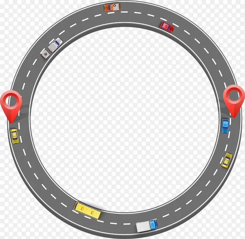 卡通扁平公路
