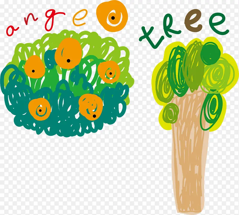 卡通手绘树
