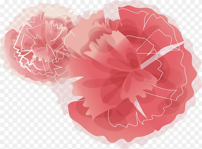 红色梦幻手绘花朵母亲节节日活动