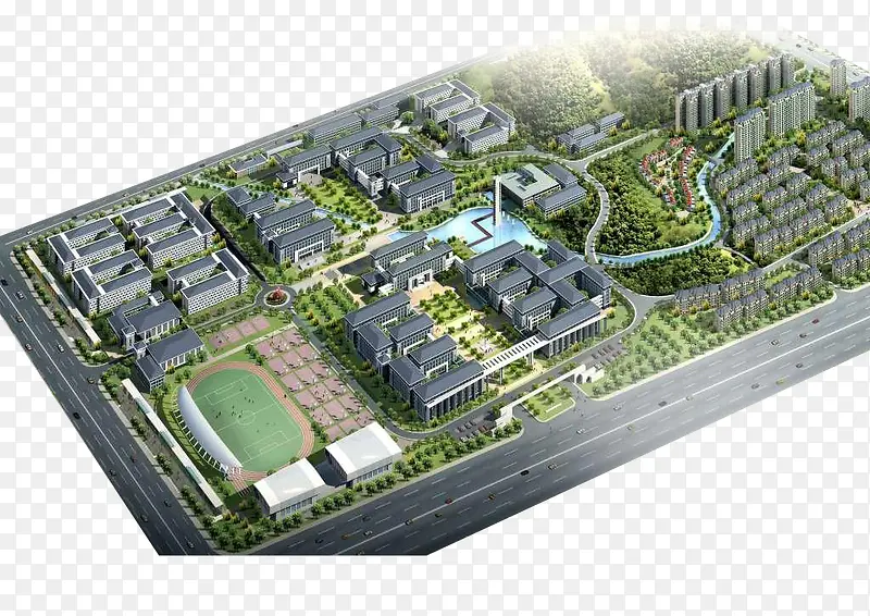 鸟瞰现代城市规划图