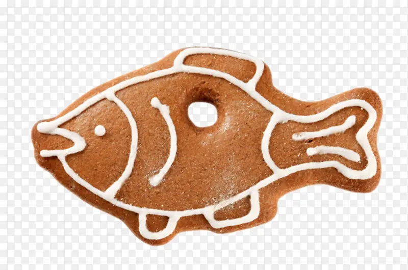 棕色可爱动物的食物鱼饼干实物