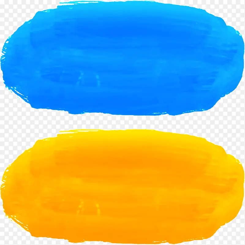 黄蓝色水彩笔刷