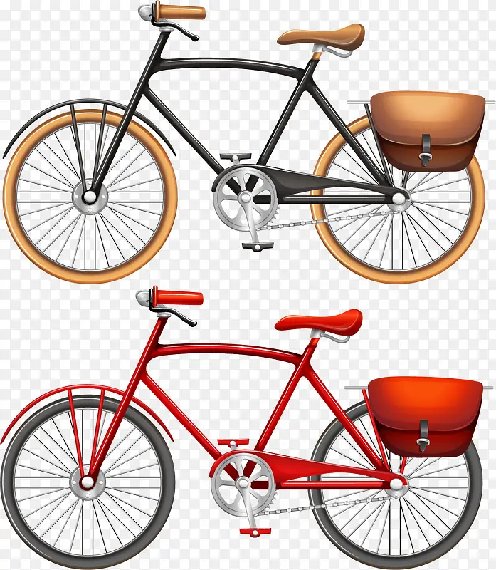 矢量手绘两辆自行车