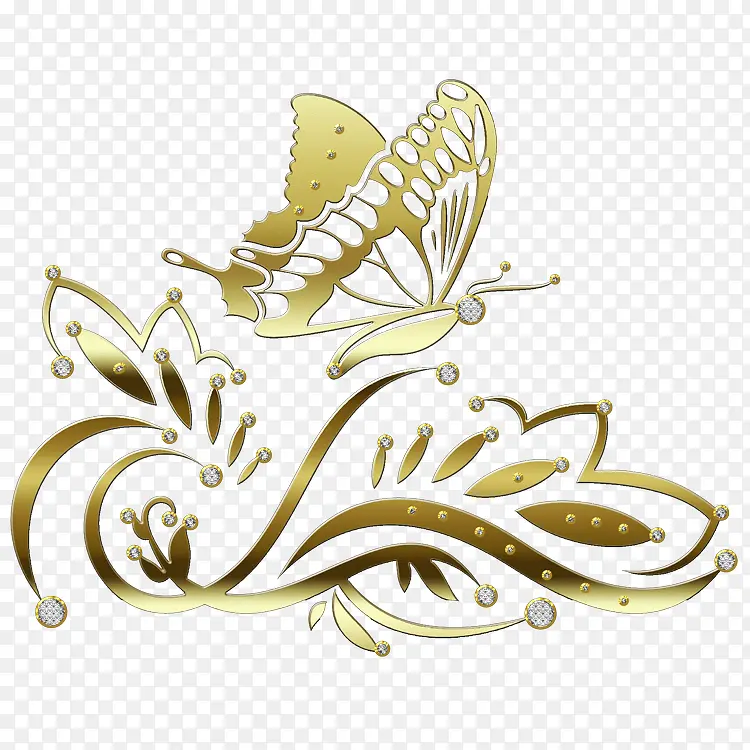 金属蝴蝶装饰花纹