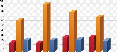 矢量创意设计大数据分析三组柱形