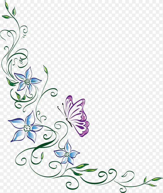 蝴蝶花边框