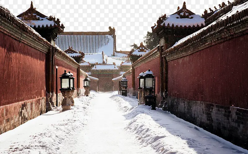 下雪后的北京胡同