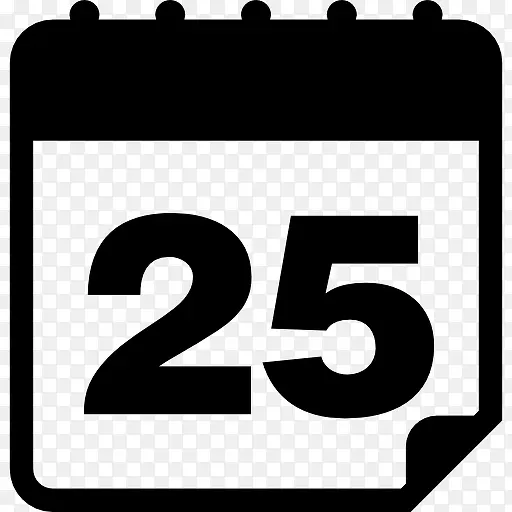 25天的日历页图标