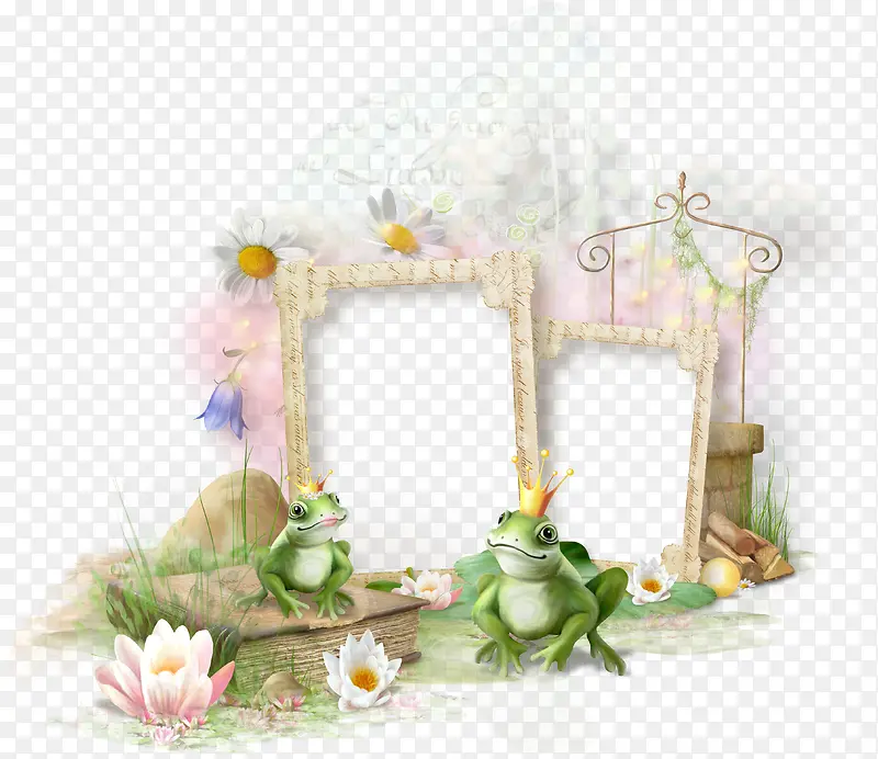 青蛙花朵装饰门框