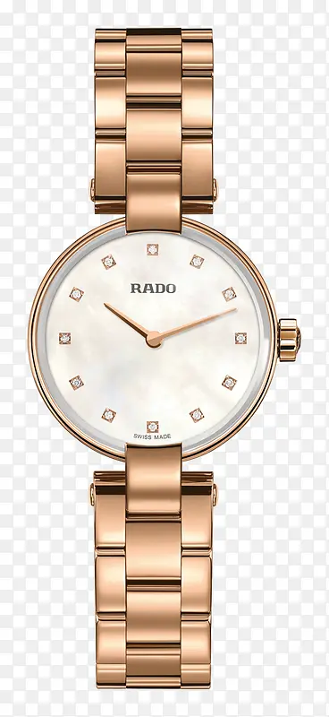 玫瑰金色女表雷达腕表手表