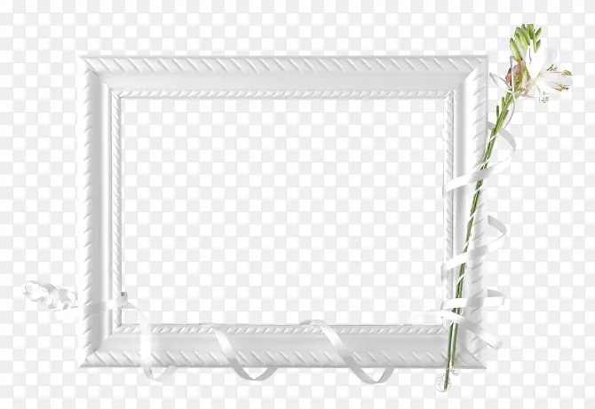 白色简约相框花朵