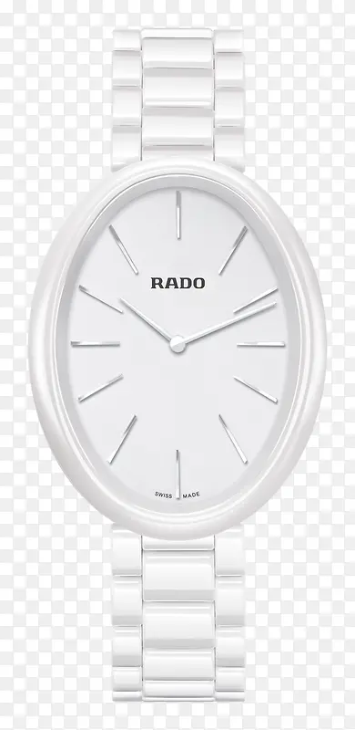 雷达白色装饰腕表手表椭圆形女表