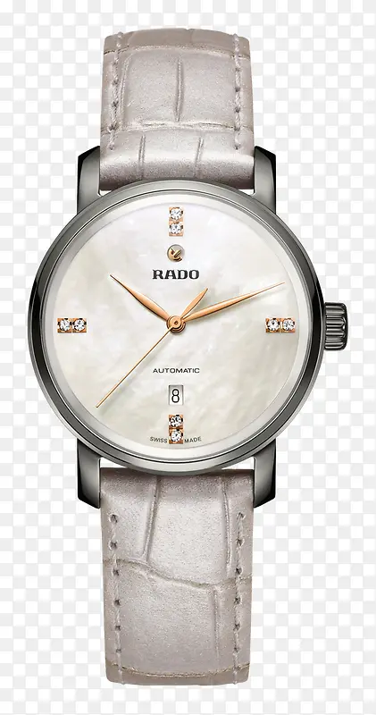 雷达女表腕表淡粉珠光手表