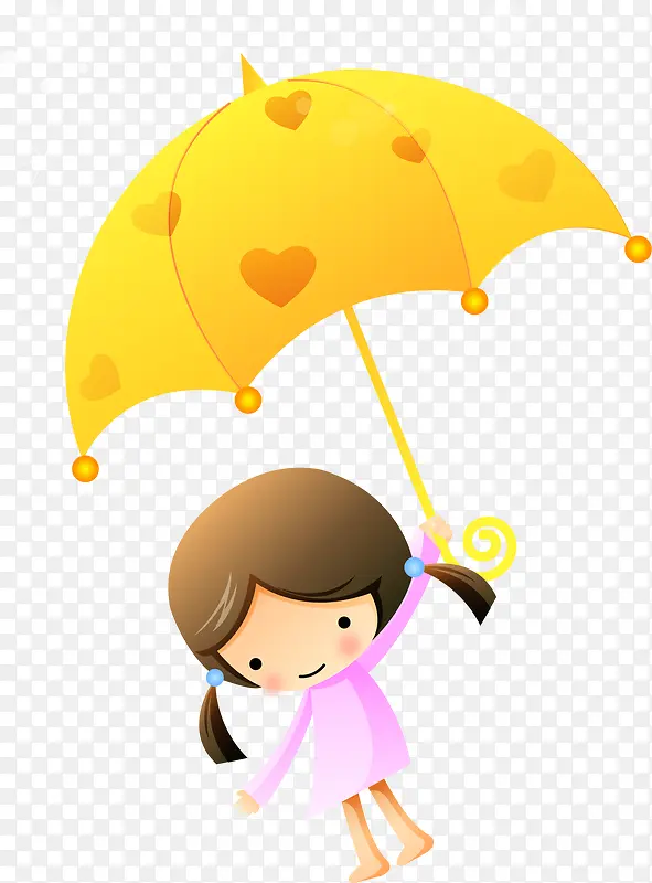 可爱雨伞女孩