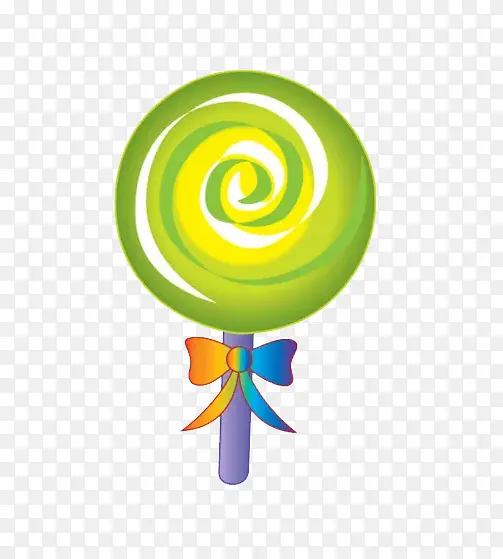 绿色卡通蝴蝶结棒棒糖
