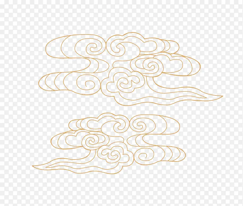 线描金色的祥云矢量图
