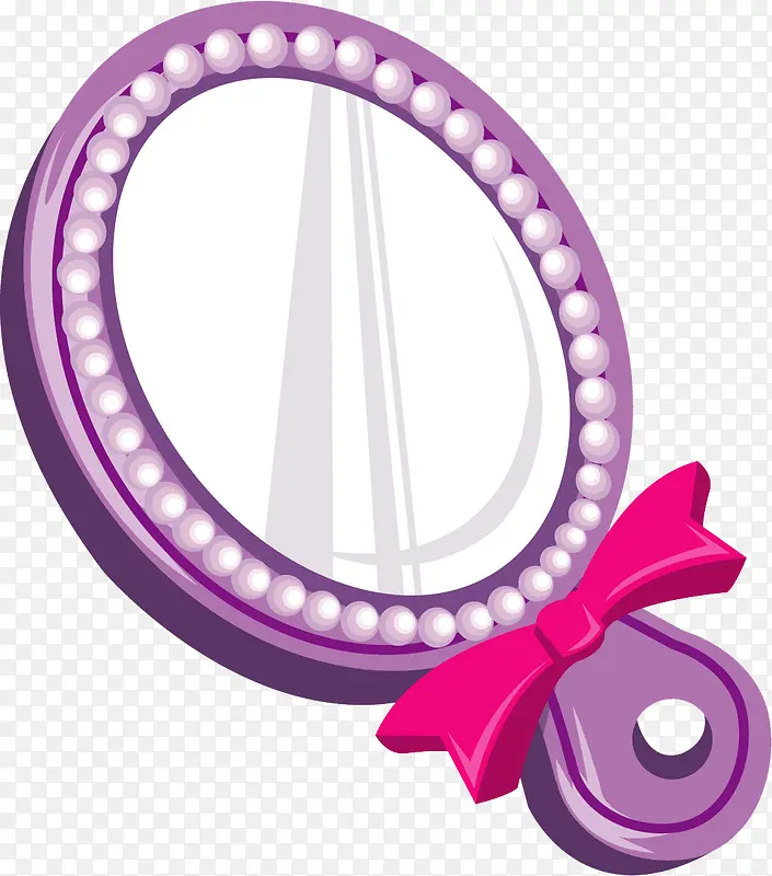 紫色卡通镶边公主镜子