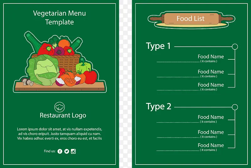 矢量美食菜单设计