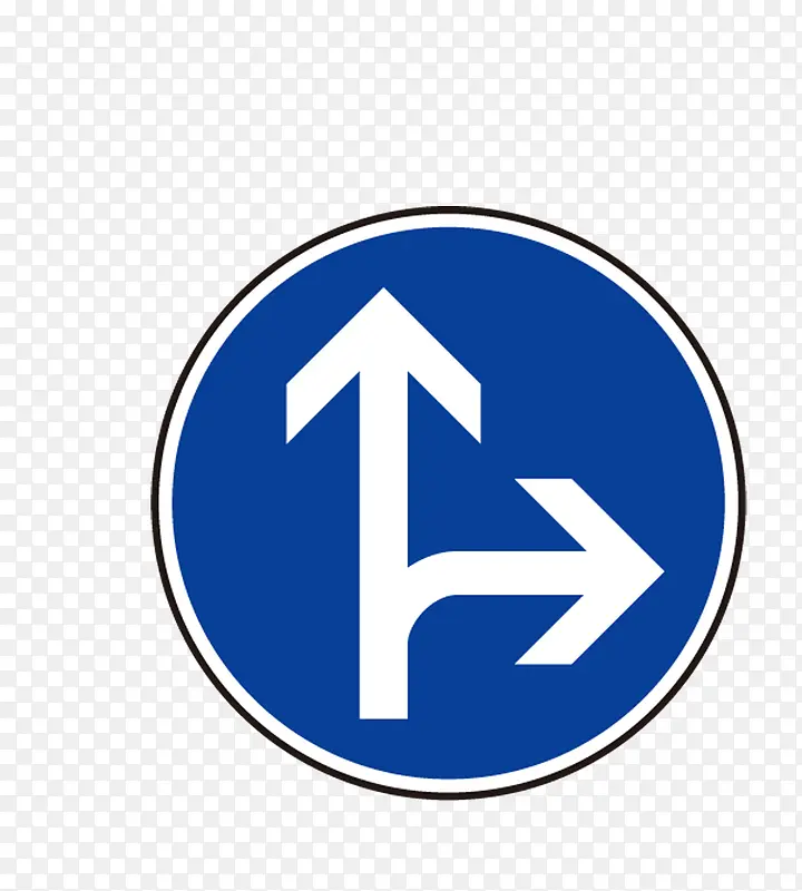 交通标志圆形蓝色图案