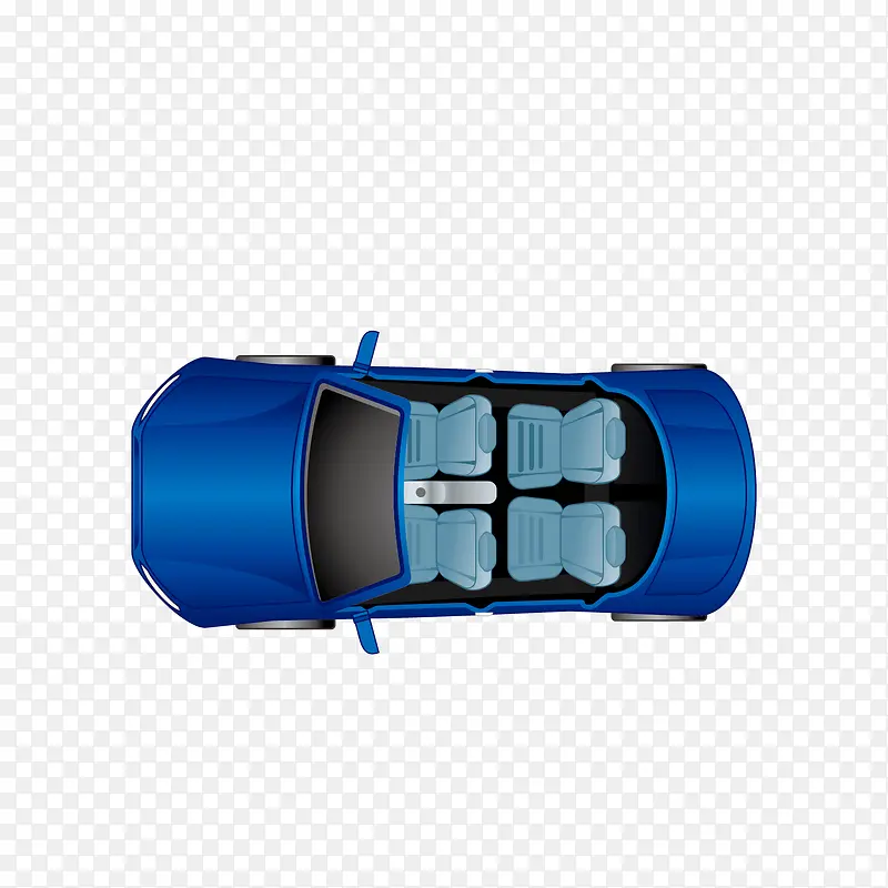 蓝色矢量汽车产品图