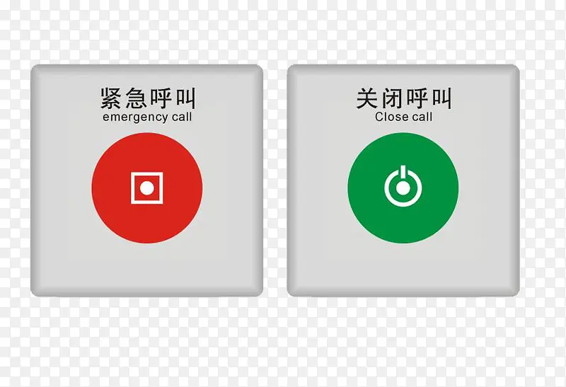 绿色和红色高清素材紧急按钮