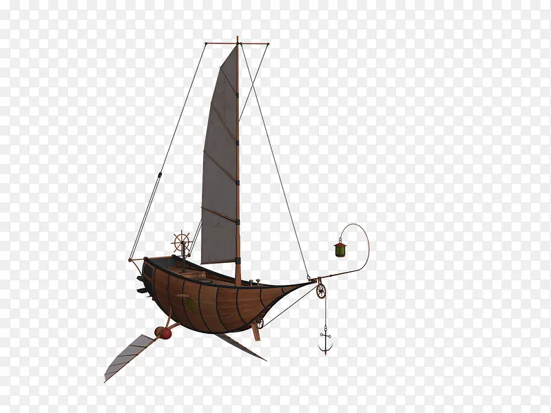 棕色复古轮船装饰