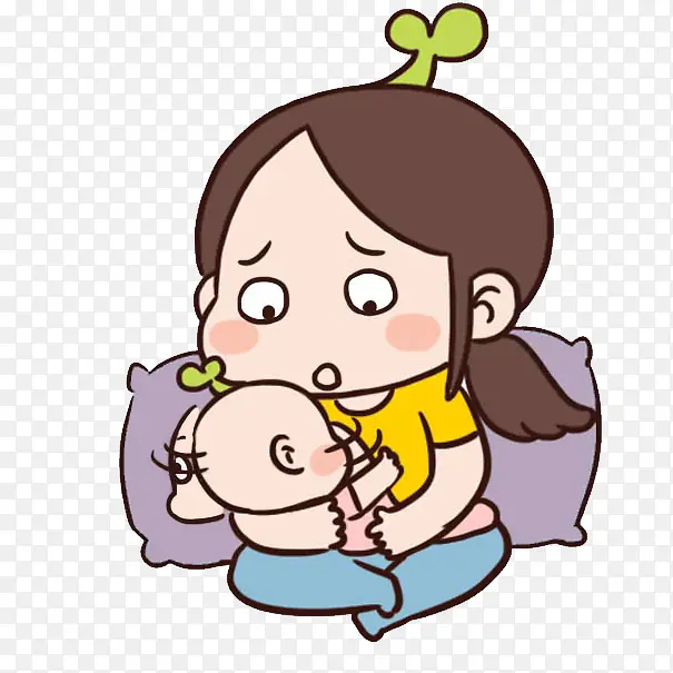卡通宝宝吃母乳